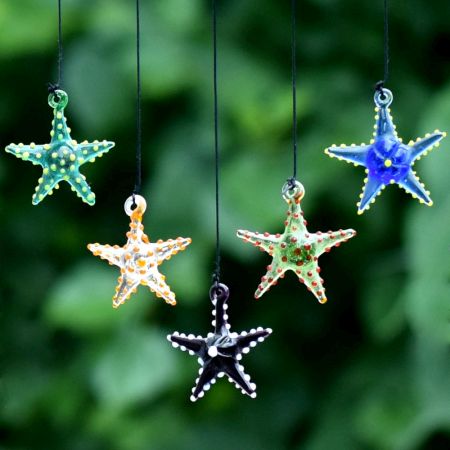 Multicolor Beach Theme Assorted Starfish Christmas Tree Ornaments Set of 10 Pcs